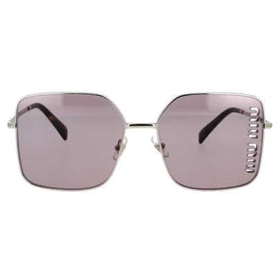 Miu Miu Mu51 Ys Sunglasses In Silver
