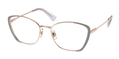 Miu Miu Mu51uv 01z1o1 Women's Glasses Blue Size 52 - Free Lenses - Blue Light Block Available In Blue Rose Gold
