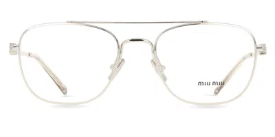 Miu Miu Mu51wv 1bc1o1 Occhiali Da Vista Argentati Per Donna (solo Montatura) In Metallic