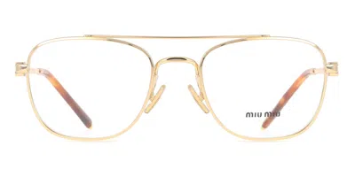 Miu Miu Mu51wv 5ak1o1 Occhiali Da Vista Oro Per Donna (solo Montatura) In Gold