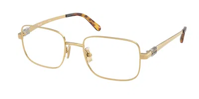 Miu Miu Mu51zv 5ak1o1 Women's Glasses Gold Size 50 - Free Lenses - Blue Light Block Available In Brown