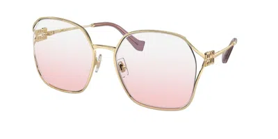 Miu Miu Mu52ws Zvn04z Women's Sunglasses Gold Size 60 In Multi
