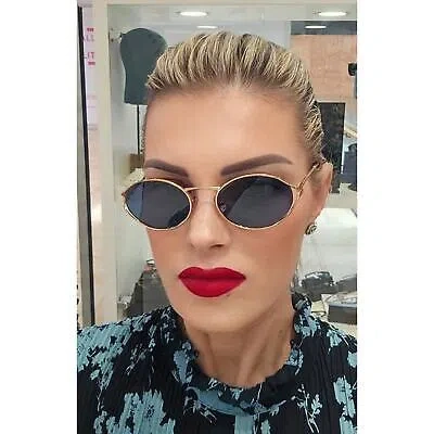 Pre-owned Miu Miu Mu52ys Zvf1v1 Rose Gold Havana Blue Lens Women Sunglasses Authentic