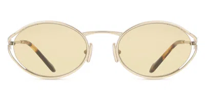 Miu Miu Mu52ys Zvn10r Occhiali Da Sole Oro Per Donna In Gold