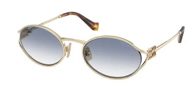 Miu Miu Mu52ys Zvn80o Women's Sunglasses Gold Size 54 In Silver