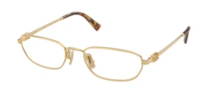 Miu Miu Mu52zv 5ak1o1 Women's Glasses Gold Size 53 - Free Lenses - Blue Light Block Available In Brown