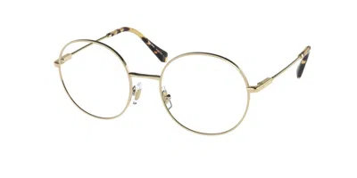 Miu Miu Mu53tv Zvn1o1 Women's Glasses Gold Size 51 - Free Lenses - Blue Light Block Available In Pale Gold