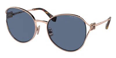 Miu Miu Mu53ys Zvf1v1 Women's Sunglasses Rose-gold Size 58