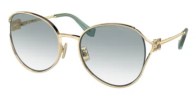 Miu Miu Mu53ys Zvn03o Women's Sunglasses Gold Size 58