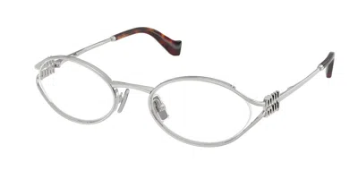 Miu Miu Mu53zv 1bc1o1 Women's Glasses Silver Size 49 - Free Lenses - Blue Light Block Available