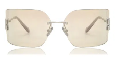 Miu Miu Mu54ys 1bc10f Women's Sunglasses Silver Size 80 In Brown