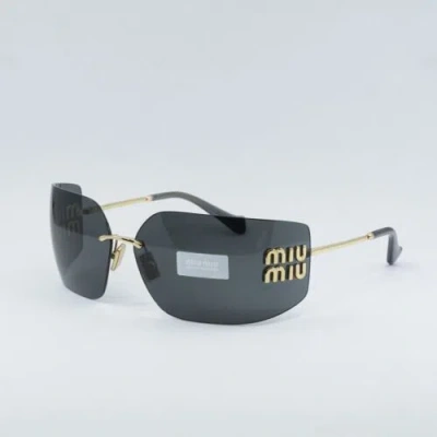 Pre-owned Miu Miu Mu54ys 5ak5s0 Gold/dark Grey 80-14-110 Sunglasses Authentic In Gray