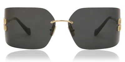 Miu Miu Mu54ys 5ak5s0 Women's Sunglasses Gold Size 80 In Gray
