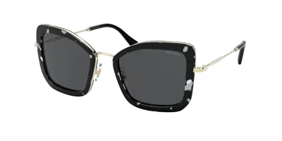 Miu Miu Mu55vs Pc75s0 Women's Sunglasses Black Size 51 In Spotted Black Gold
