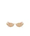 Miu Miu Womens Gold Mu 56zs Irregular-shape Metal Sunglasses In Nude