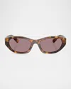 Miu Miu Tortoiseshell Sunglasses In Blond Hav