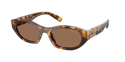 Miu Miu Mua03sf Asian Fit 14l60m Women's Sunglasses Tortoiseshell Size 53 In Transparent
