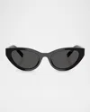 Miu Miu Mua04sf Butterfly Acetate Sunglasses In Black