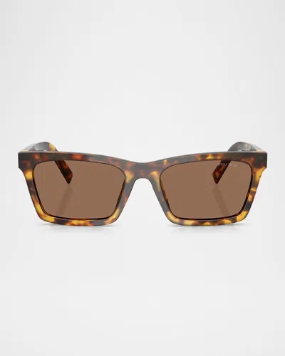MIU MIU MUA05S RECTANGULAR ACETATE SUNGLASSES