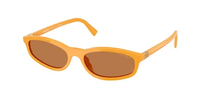 Miu Miu Mua06s 22d90q Occhiali Da Sole Gialli Per Donna In Brown
