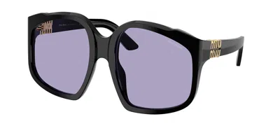 Miu Miu Mua07sf Vestibilità Orientale 16k01o Occhiali Da Sole Neri Per Donna In Black
