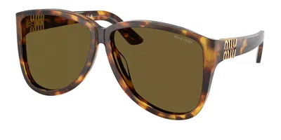 Miu Miu Mua08sf Asian Fit 14l09z Women's Sunglasses Tortoiseshell Size 61 In Brown