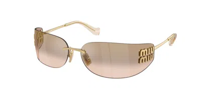 Miu Miu Mua51s 5ak20p Occhiali Da Sole Oro Per Donna In Brown