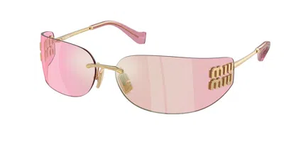 Miu Miu Mua51s 5ak90y Women's Sunglasses Gold Size 75 In Multi