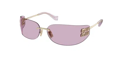Miu Miu Mua51s Zvn90o Occhiali Da Sole Oro Per Donna In Purple