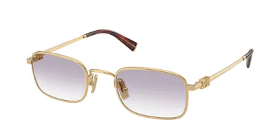 Miu Miu Mua53s 5ak04o Occhiali Da Sole Oro Per Donna In Blue