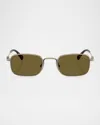 Miu Miu Mua53s Rectangular Metal Sunglasses In Gold