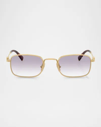 Miu Miu Mua53s Rectangular Metal Sunglasses In Gold