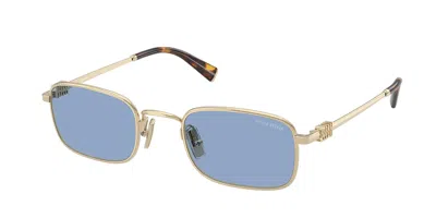 Miu Miu Mua53s Zvn60o Occhiali Da Sole Oro Per Donna In Blue