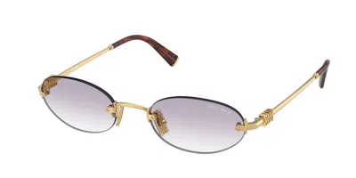 Miu Miu Mua54s 5ak04o Occhiali Da Sole Oro Per Donna In Pink