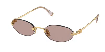 Miu Miu Mua54s 5ak20i Women's Sunglasses Gold Size 51