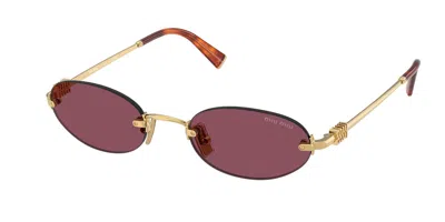 Miu Miu Mua54s 5ak20y Women's Sunglasses Gold Size 51