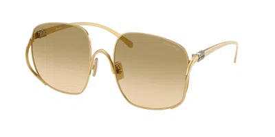 Miu Miu Mua57s 5ak20s Occhiali Da Sole Oro Per Donna In Brown