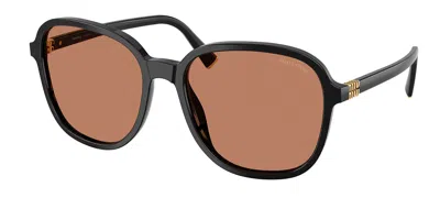 Miu Miu Mub01sf Asian Fit 16k90q Women's Sunglasses Black Size 58 In Metallic