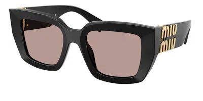 Miu Miu Mub05sf Asian Fit 16k20i Women's Sunglasses Black Size 51 In Gray