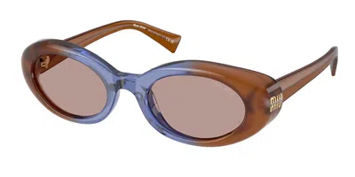 Miu Miu Mub09s 22r20i Women's Sunglasses Blue Size 52 In Opaline Brown,blue,opaline Brown Gradient