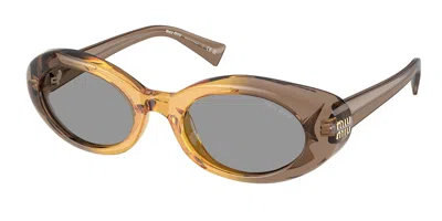 Miu Miu Mub09s 24m50q Women's Sunglasses Brown Size 52 In Green