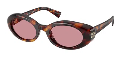 Miu Miu Mub09sf Asian Fit 27l50y Women's Sunglasses Tortoiseshell Size 52