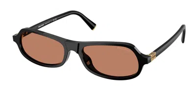 Miu Miu Mub10su 16k90q Women's Sunglasses Black Size 55 In Gold