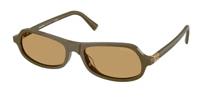 Miu Miu Mub10su 25l10y Women's Sunglasses Green Size 55 In Gray