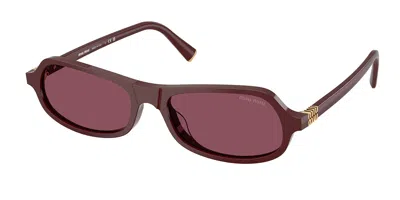 Miu Miu Mub10su 26l20y Women's Sunglasses Red Size 55 In Metallic