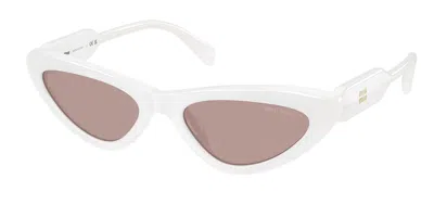 Miu Miu Mub11su 20m20i Women's Sunglasses White Size 55
