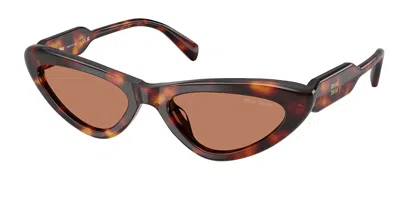 Miu Miu Mub11su 27l90q Women's Sunglasses Tortoiseshell Size 55 In Brown