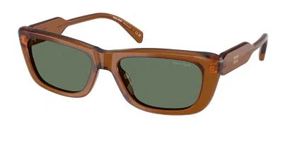 Miu Miu Mub12s 22i70l Women's Sunglasses Orange Size 56 In Metallic