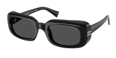 Miu Miu Mub13s 16k08z Women's Sunglasses Black Size 52 In Metallic
