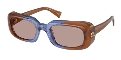 Miu Miu Mub13s 22r20i Women's Sunglasses Blue Size 52 In Opaline Brown,blue,opaline Brown Gradient